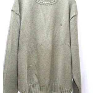 Polo Ralph Lauren Mens XXL Sage Green Cotton Sweater‎ Ivy League Preppy Heritage